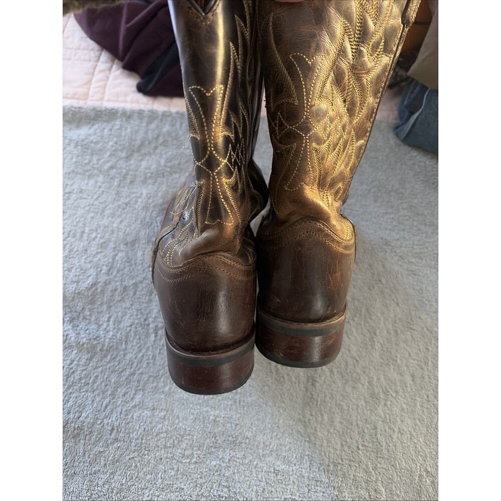 Laredo Women's Brown Leather Square Toe Cowboy Boots 10 Western Cowgirl Country - Picture 4 of 10